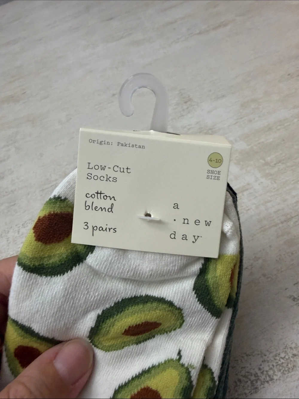 a new day 3-Pack low cut Socks in Avocado Print, Green & Black